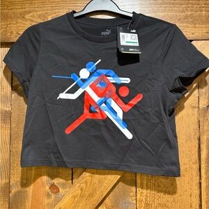 Puma Black Graphic Crop Top